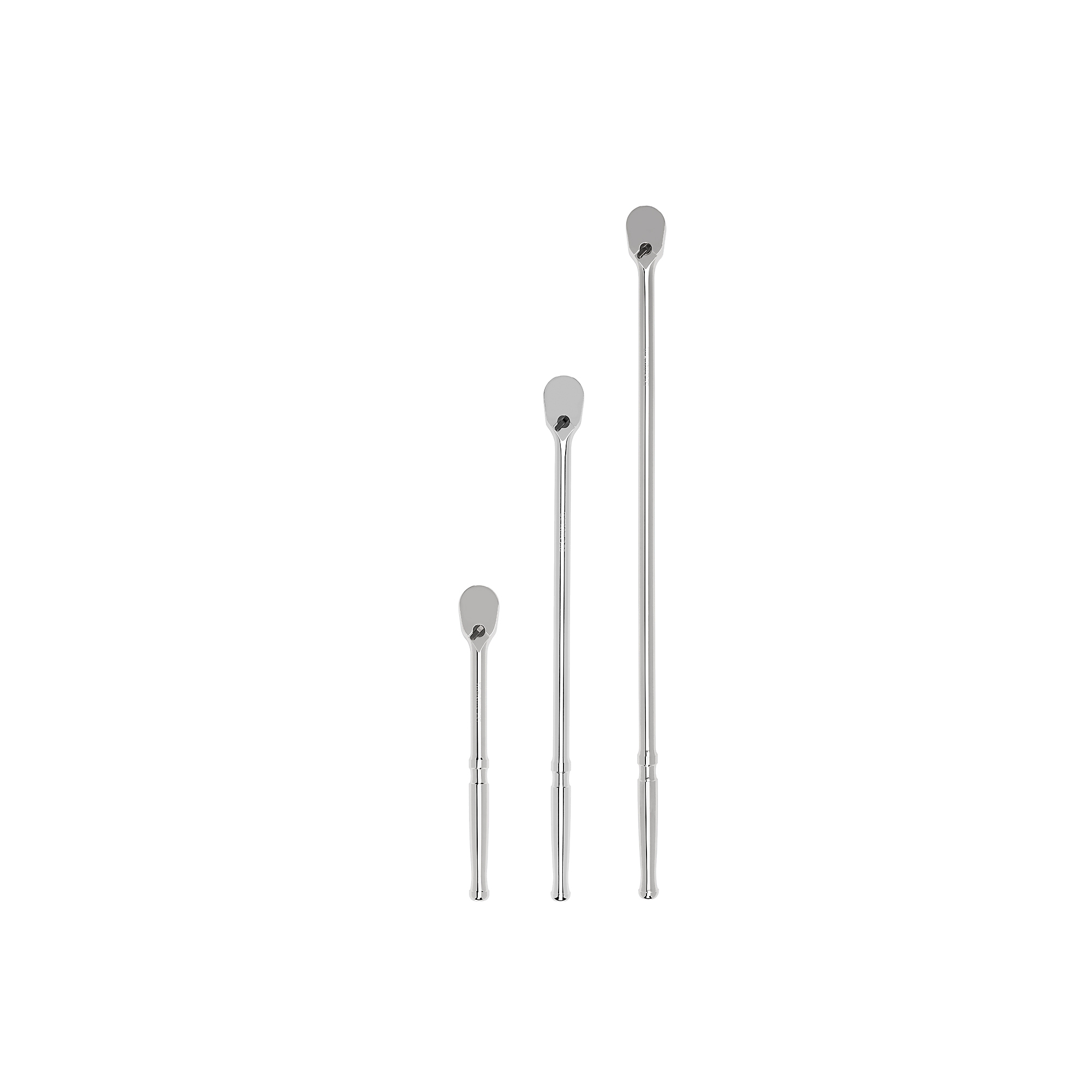 TEKTON 1/2 Inch Drive Non-Quick-Release Ratchet Set, 3-Piece (10-1/2, 18, 24 in.) | SRH92005